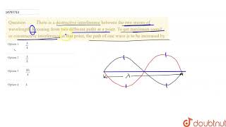 There is a destructive interference between the two waves of wavelength lambda coming [upl. by Hanleigh]