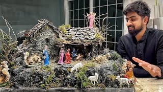 Christmas Crib made with Cardboard  Pulkoodu പുൽക്കൂട്  Nativity scene  Italian Crib  Josephism [upl. by Erodasi45]