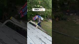 Tough 🪜💪🏼 roofing hardwork work roofers ladder roof roofs [upl. by Rush]