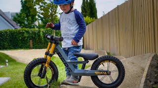 BERG Biky Cross a balance bike Review by a 2 year old and Dad [upl. by Aeiram]