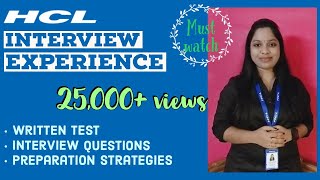 HCL Interview experience 2021  HCL recruitment  HCL Interview questions and answers  HCL Drive [upl. by Ainessey]