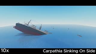 Carpathia sinking on side WITH NPCS Roblox water physics [upl. by Arek542]