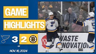 Game Highlights Blues 3 Bruins 2 OT [upl. by Jeggar]