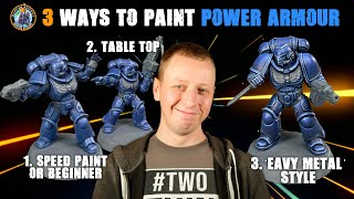 3 Ways to paint Warhammer 40000 Space Marine Power Armour  Duncan Rhodes [upl. by Nosliw439]