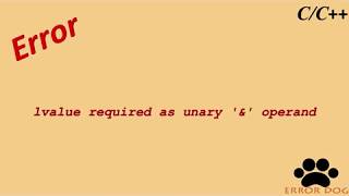 lvalue required as unary amp operand [upl. by Eelaras]