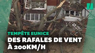 Tempête Eunice des dégâts impressionnants en France et au RoyaumeUni [upl. by Dannica656]