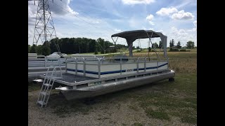 1987 24 Manitou Pontoon with a 2006 25hp 4stroke Mercury [upl. by Veronica]