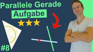 Parallele und senkrechte Geraden 8  schwierige Aufgabe zum selber machen mit Lösung [upl. by Akelam967]