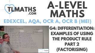 ALevel Maths G413 Differentiation Examples of using the Product Rule Part 2 Factorising [upl. by Samaria]