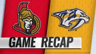 Predators score three unanswered in 31 win over Sens [upl. by Rhynd]