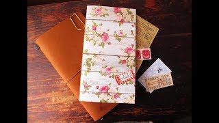 紙もの好きの雑記帳 75 簡単！トラベラーズノートのレフィルを作る パンフレットステッチ DIY Travelers Notebook Inserts [upl. by Sille956]