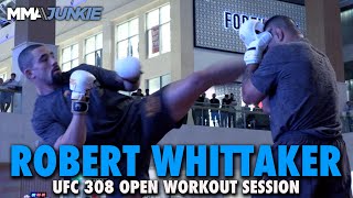 Robert Whittaker Goes Through Striking Motions at UFC 308 Open Workouts [upl. by Eveneg]