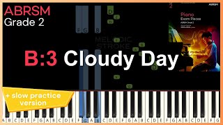 Cloudy Day  Norton  B3 ABRSM 2025 amp 2026 Grade 2 piano  TUTORIAL  slow practice [upl. by Atinod755]