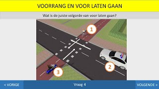 Voorrang en voor laten gaan  Inzichtvragen  Autotheorie  Motortheorie Scootertheorie [upl. by Korey957]