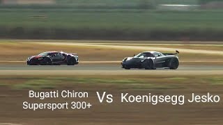 Bugatti Chiron SS300 Vs Koenigsegg Jesko Drag Race Comparison Whos faster [upl. by Pepin]