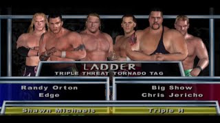 HCTP RATED RKO vs DX vs JERISHOW LADDER MATCH Triple Threat Tag Team Title Match wwe smackdown [upl. by Niknar]