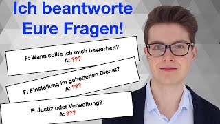 Einstieg im gehobenen Dienst 3 QE  Ausbildung Justiz oder Verwaltung  QampA 7 [upl. by Venetia814]