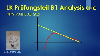 LK Prüfungsteil B1 Mathe Abi NRW 2021 Analysis Aufgabe a  c [upl. by Ycrad]