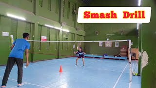 Badminton Training For Intermediate Player  Smash Drill  Pushti Patel [upl. by Rendrag]