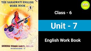 Class 6 Work Book Unit 7  The Saraswati English Work Book class 6 Unit 7 [upl. by Forward530]