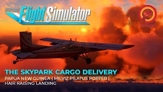 MSFS 2020 The Skypark Cargo Delivery  Milviz Pilatus Porter  PNG  Dangerous Landing [upl. by Eaver]