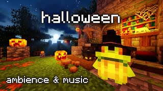 Minecraft Halloween Music amp Spooky Cute Ambience  Cozy Frog Wizard Hideout [upl. by Klecka]