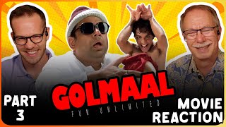 GOLMAAL FUN UNLIMITED Movie Reaction Part 33  Ajay Devgn  Arshad Warsi  Sharman Joshi [upl. by Arhas681]