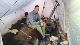 3 Days in Arctic with Bushcraft Hot Tent amp No Sleeping Bag [upl. by Ahseeyt]