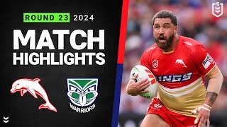 NRL 2024  Dolphins v Warriors  Match Highlights [upl. by Lello]