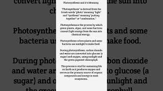 Photosynthesis Photosynthesis PhotosynthesisDef PhotosynthesisMeaning Etymology PlantBiology [upl. by Vashtia]