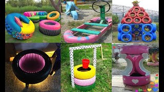 Garden Tyre Decoration  Reuse Old Tires Garden Ideas  Tyre Creative Ideas  Tyre Craft Ideas 2024 [upl. by Herrera]