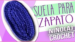 Suela Para Zapatos  Tejidos a Crochet Para Niñoa de 18 a 24 meses [upl. by Kreitman]