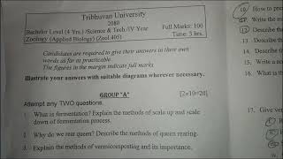 BSC Fourth Year Applied Biology Examination Paper 2024 TU [upl. by Ainatit]