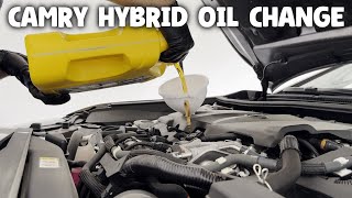 2017 Toyota Camry Hybrid Oil Change 25 4 cylinder How To DIY 2018 2019 2020 2021 2022 2023 2024 [upl. by Ahtanaram]