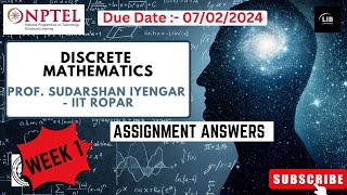 Discrete Mathematics week 1 assignment answers  NPTEL 2024 JanApril  Learn in brief [upl. by Roinuj]