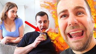 Worlds Spiciest Chip PRANK on Husband GONE WAY TOO FAR [upl. by Atinar882]