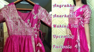 Transforming Old Sarees into Stunning Festive Dresses  Angrakha Cutting and Stitching Hindi [upl. by Hudnut724]