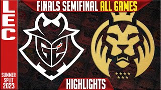 G2 vs MAD Highlights ALL GAMES  LEC Summer 2023 Finals Semifinals  G2 Esports vs MAD Lions [upl. by Togram]