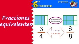 Fracciones equivalentes Mate 6º Primaria [upl. by Prudy]