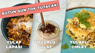 Bütün Gün Tok Tutacak Yulaftan Harika 3 Tarif I Yulaflı Omlet Lapa ve Yoğurtlu Yulaf [upl. by Akinam]