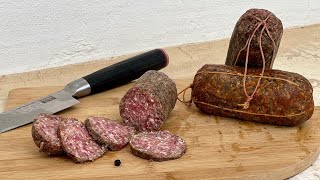 Homemade SALAMI WITHOUT salami CASING with ingredients from Supermarket [upl. by Euqnimod714]