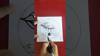 Drawing by black pen black pen drawing drawing art sketch shorts [upl. by Haile]