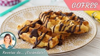 GOFRES ¡como los de las FERIAS Con chocolate fundido 😋 ¡riquísimos [upl. by Ilysa]