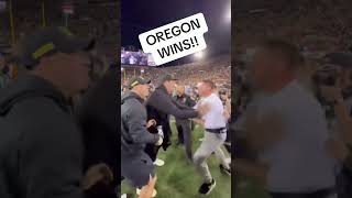 Oregon Ducks Head Coach Dan Lanning celebrates after defeating Ryan Day and Ohio State Buckeyes [upl. by Leanard735]