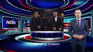 Brad Pitt and George Clooney dance to a 4minute standing ovation for ‘Wolfs’ at chaotic premiere [upl. by Rednas]