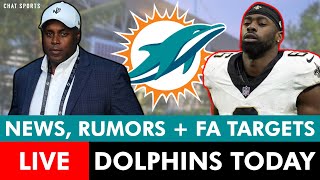 Miami Dolphins Rumors News Free Agent Targets  QampA  Dolphins Today LIVE [upl. by Earahs]