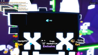 I hatched a HUGE HACKED CAT Roblox Pet Simulator X [upl. by Ahsemo]