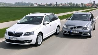 Skoda Octavia Combi vs Mercedes CKlasse TModell [upl. by Atiner695]