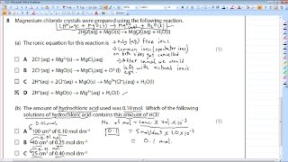 Edexcel AS IAL Chemistry Unit 1 Question Paper May 2016 question 8 Solution [upl. by Eniluqaj133]