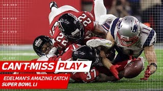 Julian Edelman Makes Ridiculous Catch  Patriots vs Falcons  Super Bowl LI Highlights [upl. by Damali]